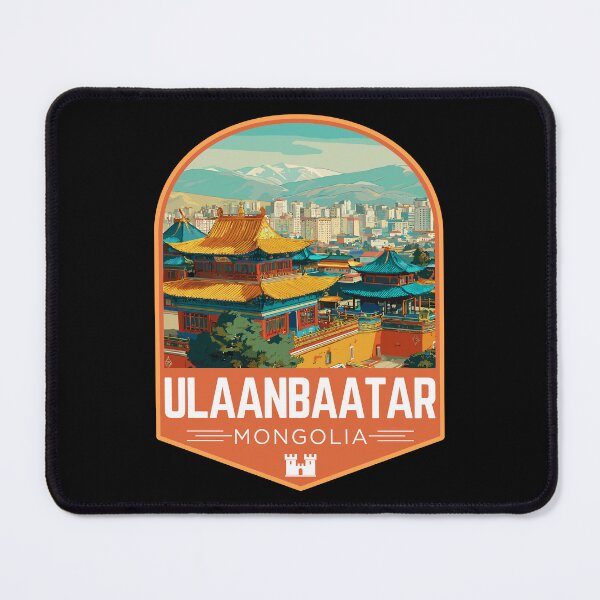 Item preview, Ulaanbaatar in Mongolia, Retro Travel Art Emblem designed and sold by MaateoDesign.