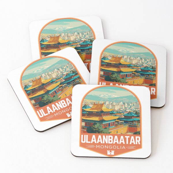 Item preview, Ulaanbaatar in Mongolia, Retro Travel Art Emblem designed and sold by MaateoDesign.