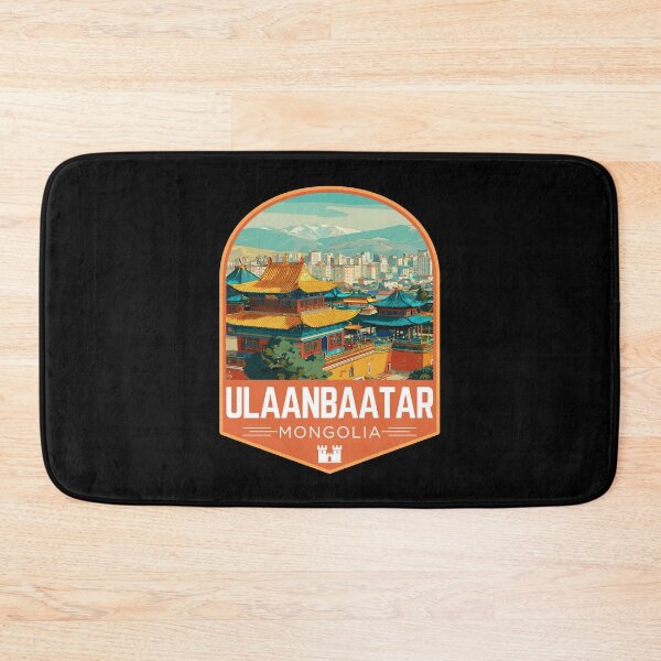 Item preview, Ulaanbaatar in Mongolia, Retro Travel Art Emblem designed and sold by MaateoDesign.