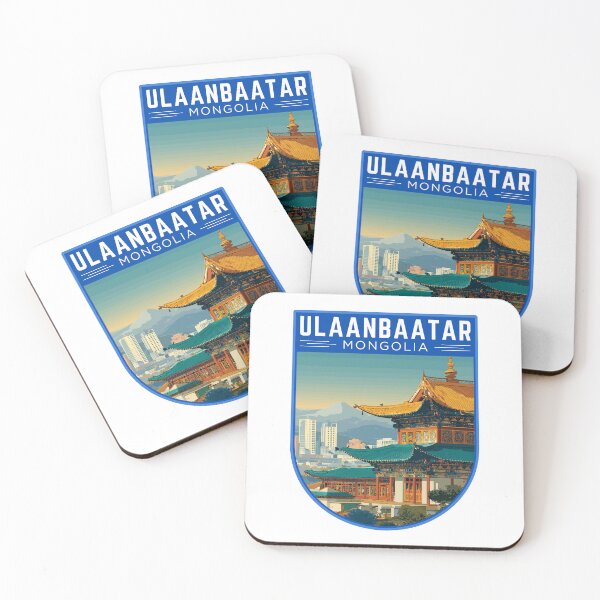 Item preview, Ulaanbaatar in Mongolia, Vintage Travel Art Badge designed and sold by MaateoDesign.