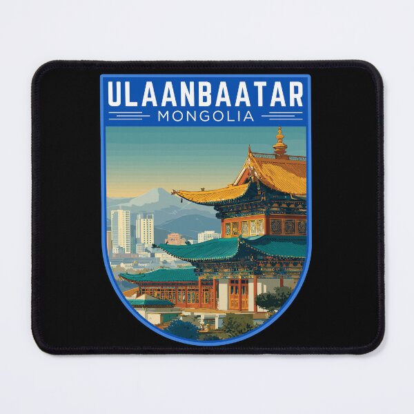 Item preview, Ulaanbaatar in Mongolia, Vintage Travel Art Badge designed and sold by MaateoDesign.