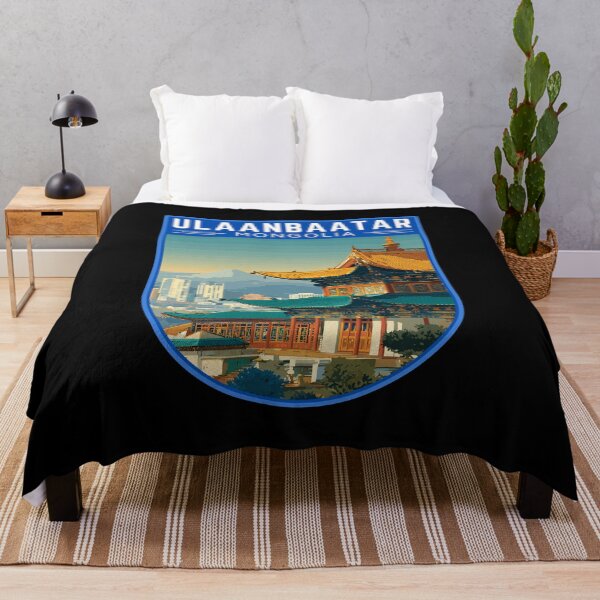 Item preview, Ulaanbaatar in Mongolia, Vintage Travel Art Badge designed and sold by MaateoDesign.