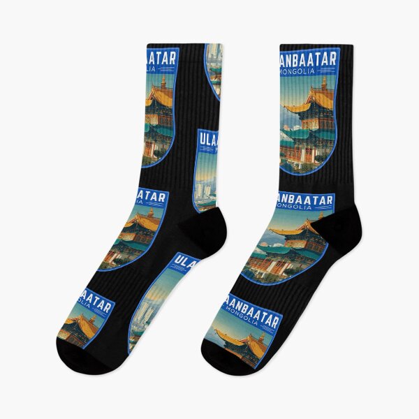 Item preview, Ulaanbaatar in Mongolia, Vintage Travel Art Badge designed and sold by MaateoDesign.