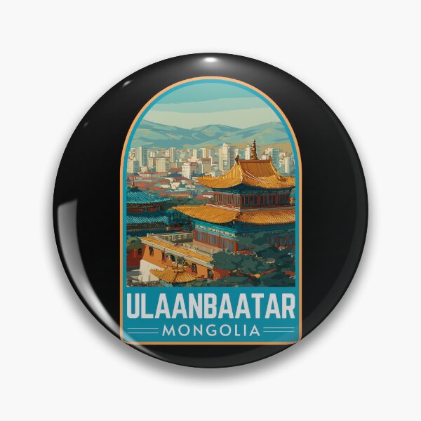 Item preview, Ulaanbaatar in Mongolia, Vintage Travel Art Landscape designed and sold by MaateoDesign.