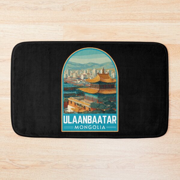 Item preview, Ulaanbaatar in Mongolia, Vintage Travel Art Landscape designed and sold by MaateoDesign.