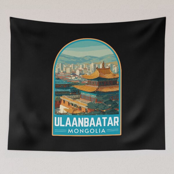 Item preview, Ulaanbaatar in Mongolia, Vintage Travel Art Landscape designed and sold by MaateoDesign.