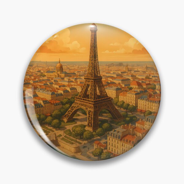 Item preview, URBAN RETRO DREAMS - Paris Skyline – Eiffel Tower in vintage travel style designed and sold by Earth Celebration Designs.