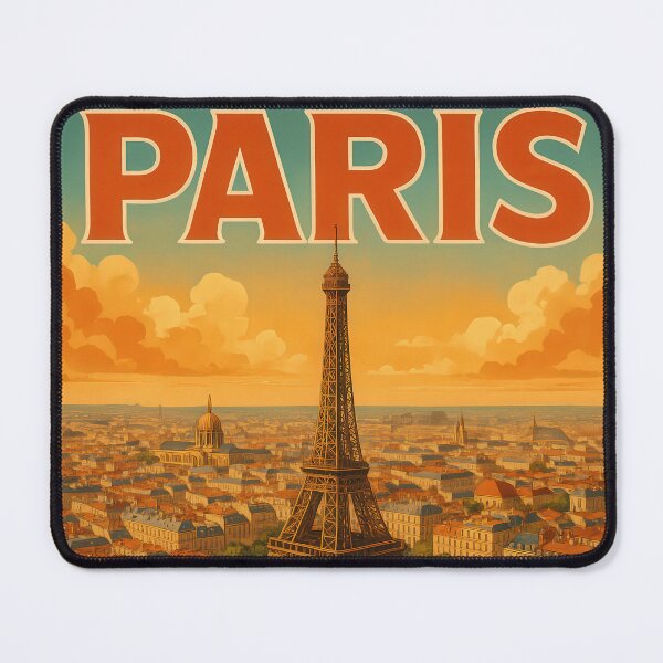 Item preview, URBAN RETRO DREAMS - Paris Skyline – Eiffel Tower in vintage travel style designed and sold by Earth Celebration Designs.