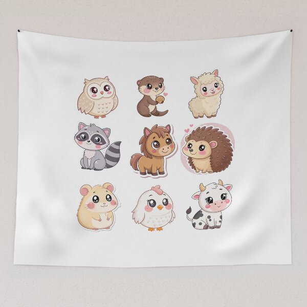 Item preview, Sweet Woodland & Farm Animal Kawaii Sticker Set designed and sold by DariaOltes.