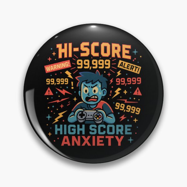 Item preview, High Score Anxiety Funny Gamer Cartoon Design. designed and sold by The-T-In-Retro.