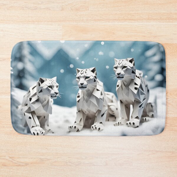 Item preview,  Origami Art - Silent Majesty: Snow Leopards Prowling in a Blanket of Snow designed and sold by ArtfulFolds.