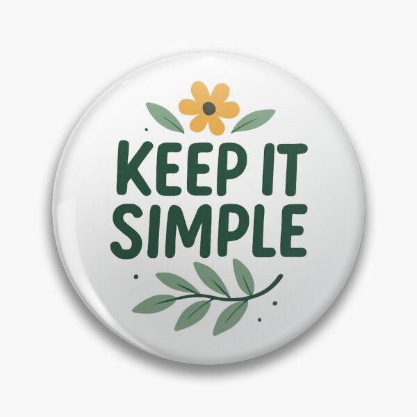 Item preview, Keep It Simple Botanical Quote with Minimal Floral Style. designed and sold by The-T-In-Retro.