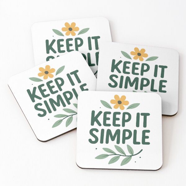Item preview, Keep It Simple Botanical Quote with Minimal Floral Style. designed and sold by The-T-In-Retro.
