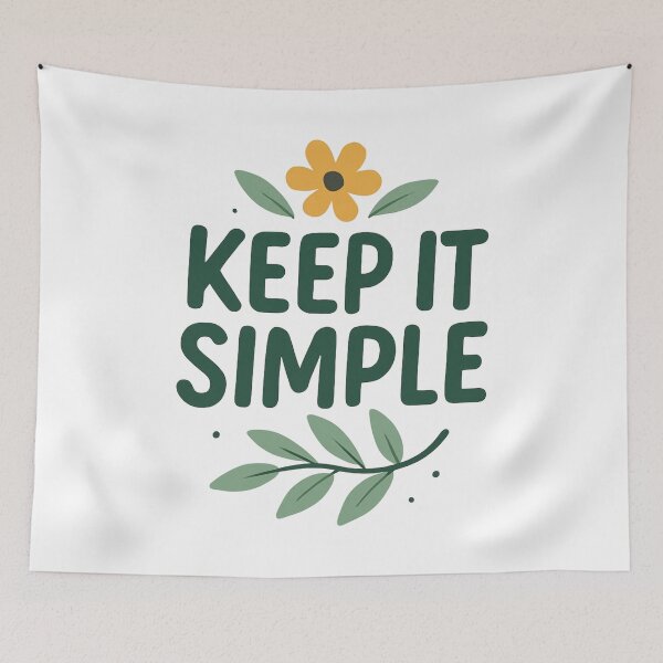 Item preview, Keep It Simple Botanical Quote with Minimal Floral Style. designed and sold by The-T-In-Retro.