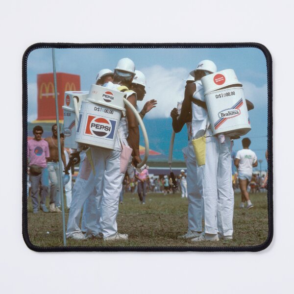Item preview, Workers with Beverage Dispenser Back Packs at Rock in Rio I - Photograph designed and sold by ConcertImages.