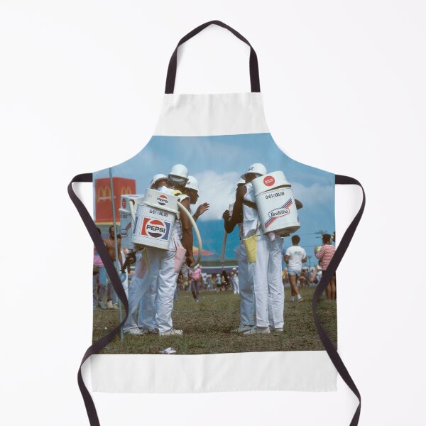 Item preview, Workers with Beverage Dispenser Back Packs at Rock in Rio I - Photograph designed and sold by ConcertImages.