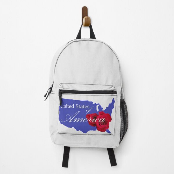 Item preview, USA - American Logo in Red White and Blue w Roses designed and sold by ABG Inspirational Art.