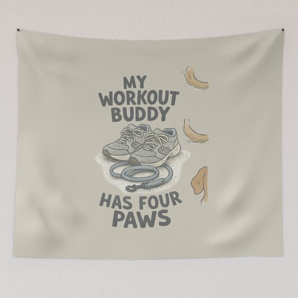 Item preview, Funny Fitness Dog Shirt – “My Workout Buddy Has Four Paws” – Dog Lover Gym Tee for Pet Parents designed and sold by AdelStore.