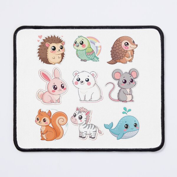 Item preview, Whimsical Kawaii Creatures with Hedgehogs & Whales designed and sold by DariaOltes.