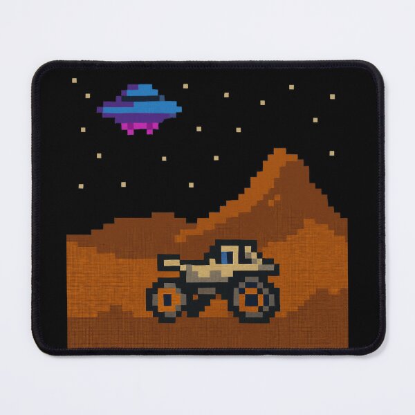 Item preview, Pixel Art Space Adventure With Alien UFO and Moon Rover. designed and sold by The-T-In-Retro.