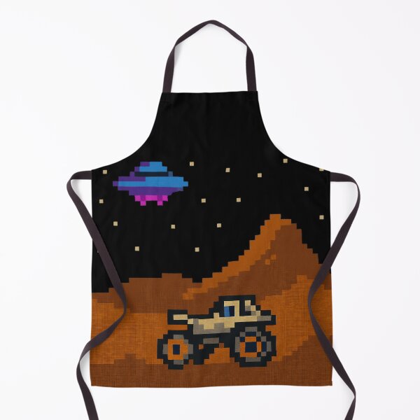 Item preview, Pixel Art Space Adventure With Alien UFO and Moon Rover. designed and sold by The-T-In-Retro.