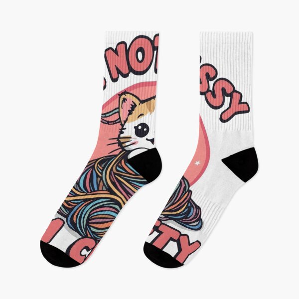 Item preview, Funny Cat & Knitting Quote - I'm Not Messy I'm Crafty designed and sold by ShirtHatch.