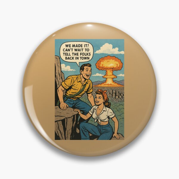 Item preview, We Made It – Vintage Atomic Age Mountain Climbing Comic Humor Joke designed and sold by Maljonic.