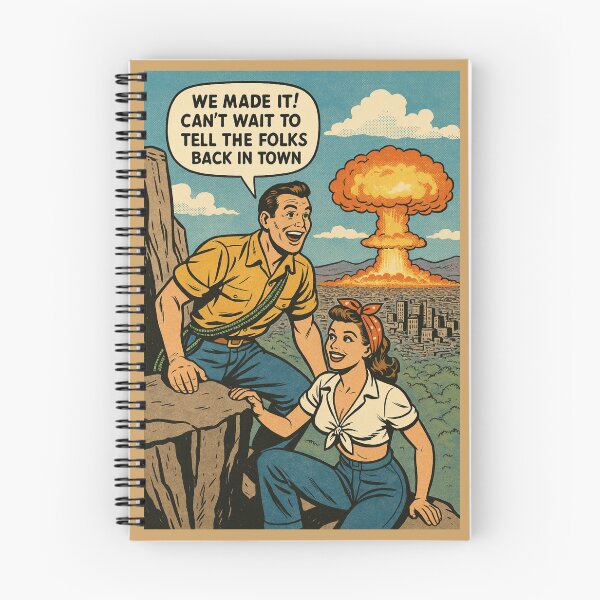 Item preview, We Made It – Vintage Atomic Age Mountain Climbing Comic Humor Joke designed and sold by Maljonic.