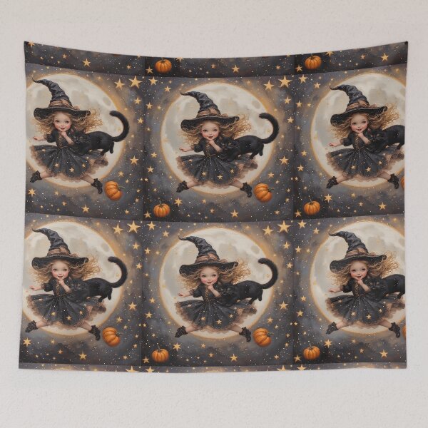 Item preview, A witch and a black cat on Halloween night. designed and sold by Natalia-Vlad.