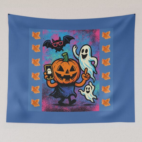 Item preview, "Happy Halloween Party Crew – Dancing Ghosts and Cool Pumpkins" designed and sold by Studio Yvonne .