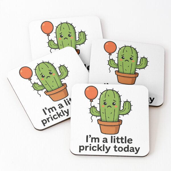 Item preview, Sad Cartoon Cactus Holding Balloon Funny Quote Design. designed and sold by The-T-In-Retro.
