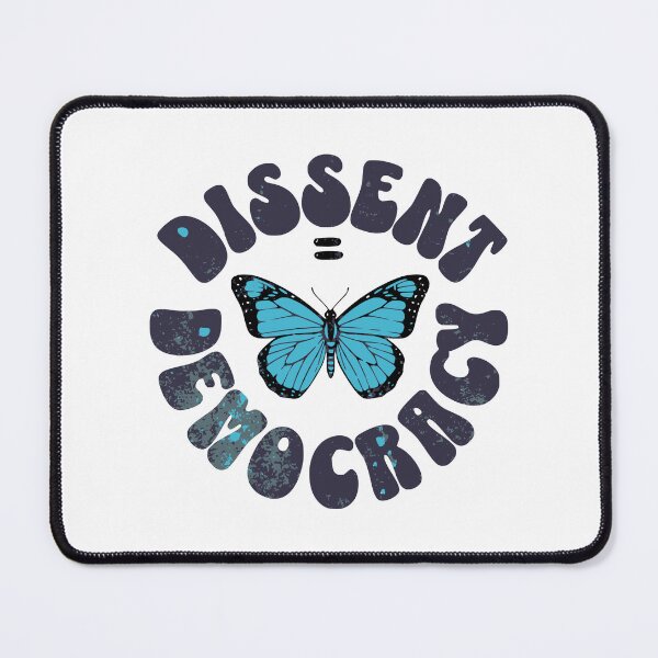 Item preview, Dissent=Democracy Butterfly Vintage Protest Design Bright Blue designed and sold by Artichoke Press.