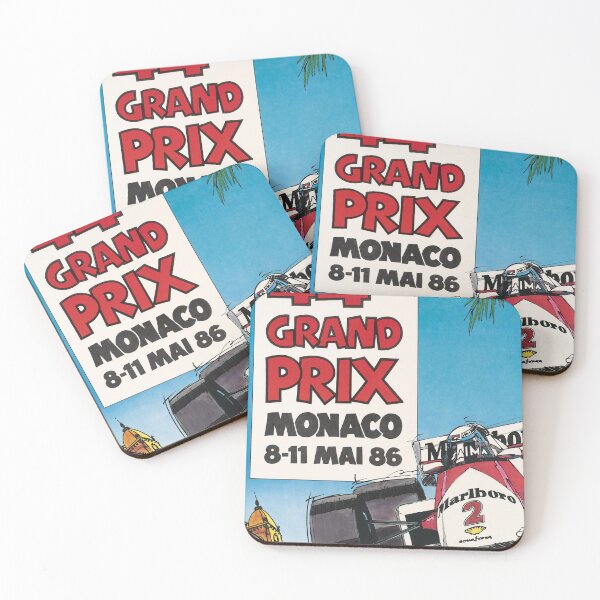 Item preview, Monaco Grand Prix 1986 - Ayrton Senna Vintage Formula 1 Poster designed and sold by Road To Track.