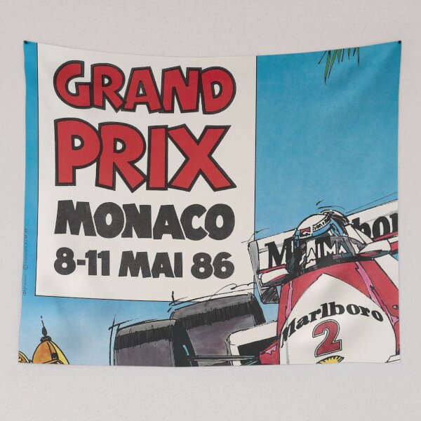 Item preview, Monaco Grand Prix 1986 - Ayrton Senna Vintage Formula 1 Poster designed and sold by Road To Track.