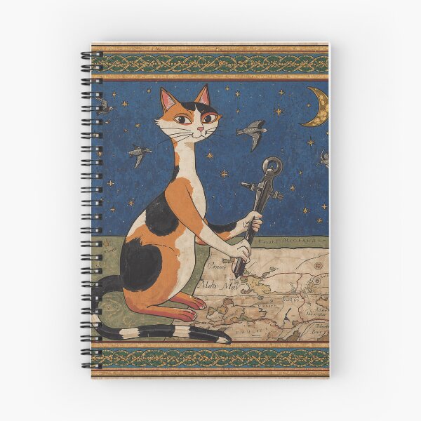 Item preview, Calico Cat Map Making Medieval Art designed and sold by PictorialWhimsy.