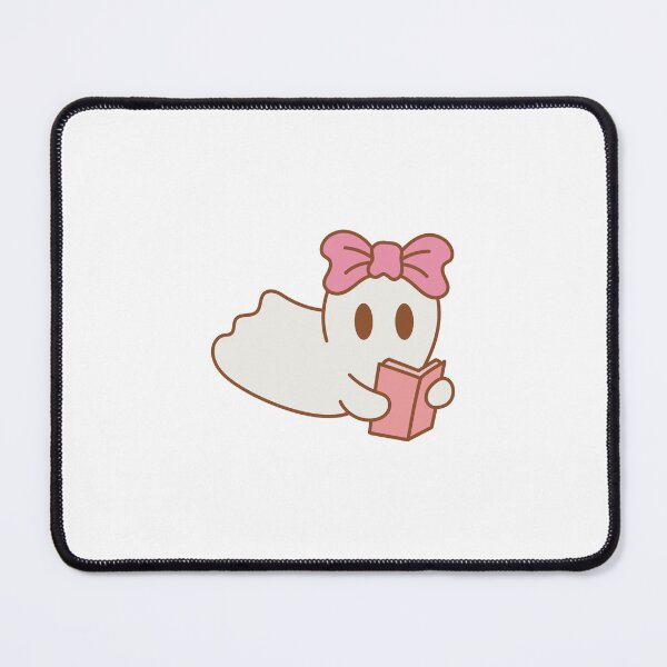Item preview, Halloween - Ghost With Pink Ribbon Reading a Book designed and sold by Nyxander's Bookish Catalogue.