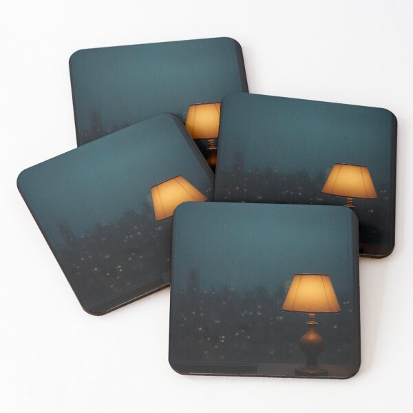 Item preview, Rainy City Nights – Cozy Window Lamp Aesthetic designed and sold by EchoAuraGraphic.
