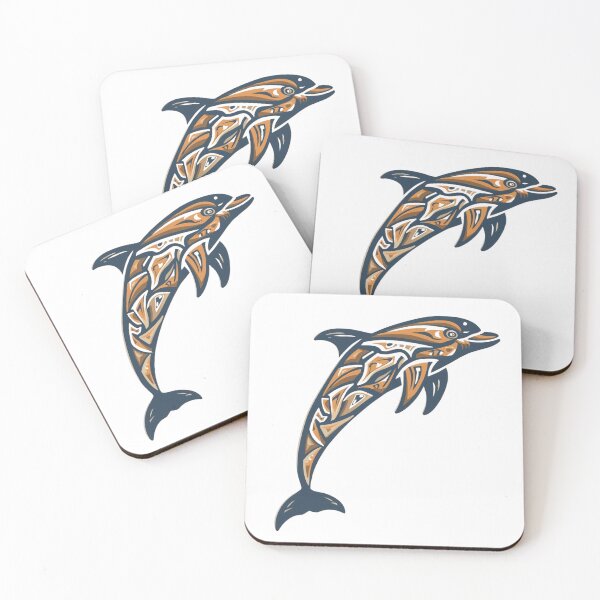 Item preview, Tribal Dolphin Spirit – Abstract Ocean Totem Art designed and sold by snoezelstudio.