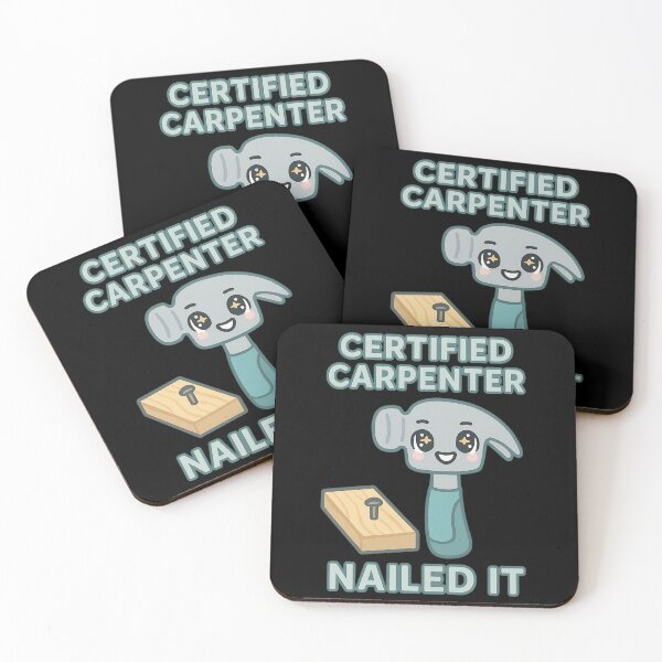 Item preview, Certified Carpenter Nailed It Cute Kawaii Hammer Design designed and sold by TeeTimeTreasure.