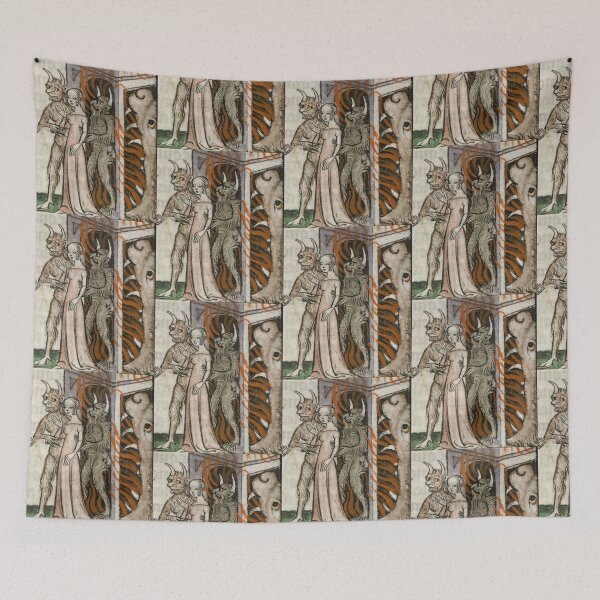 Item preview, Medieval demons taking a lady designed and sold by Vintage Designs +.