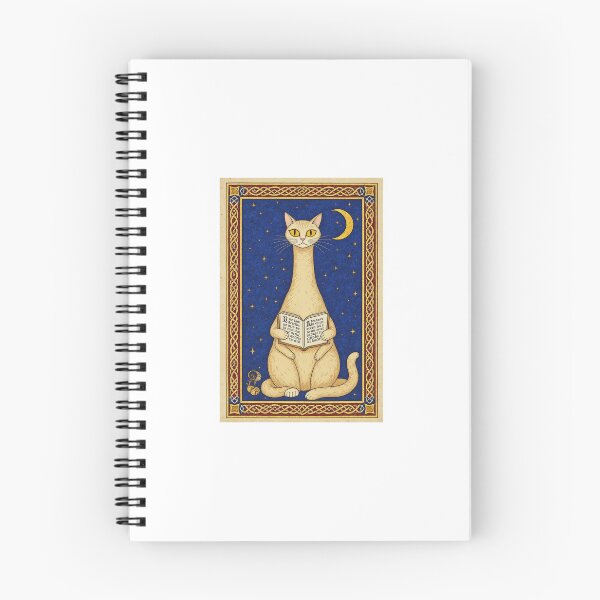 Item preview, Cream Cat Holding Book Medieval Art designed and sold by PictorialWhimsy.