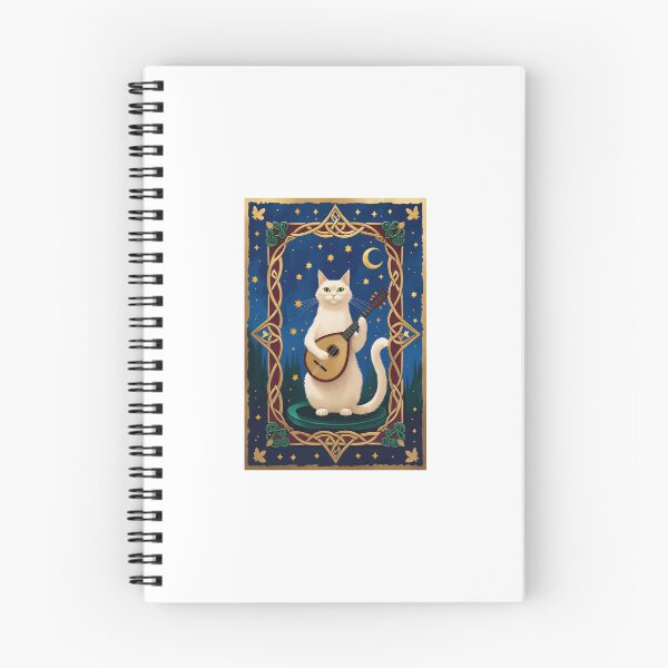 Item preview, Cream Cat Lute Medieval Manuscript designed and sold by PictorialWhimsy.