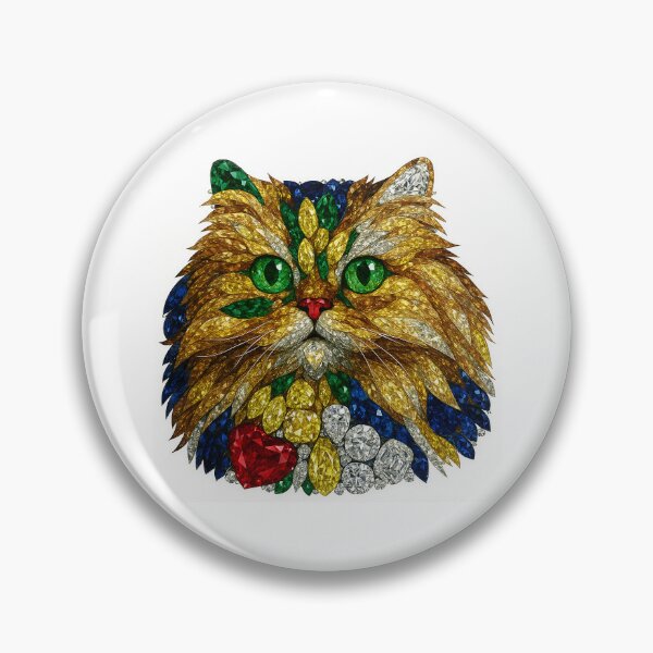 Item preview, Jeweled Persian Cat with Emerald Eyes and Ruby Heart designed and sold by DigitalGemArt.