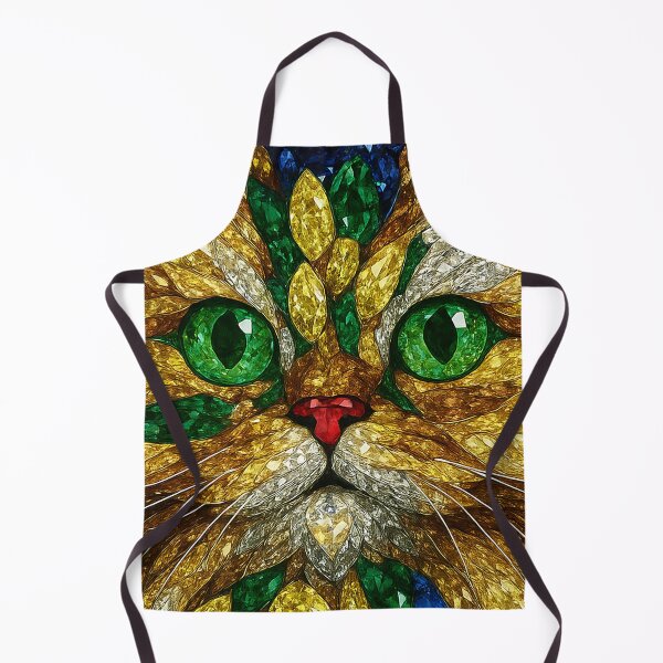 Item preview, Jeweled Persian Cat with Emerald Eyes and Ruby Heart designed and sold by DigitalGemArt.