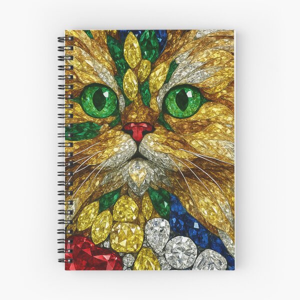 Item preview, Jeweled Persian Cat with Emerald Eyes and Ruby Heart designed and sold by DigitalGemArt.