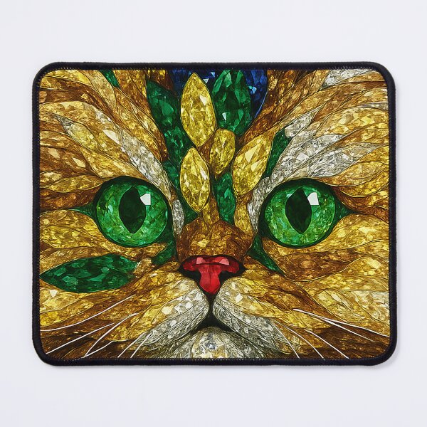 Item preview, Jeweled Persian Cat with Emerald Eyes and Ruby Heart designed and sold by DigitalGemArt.