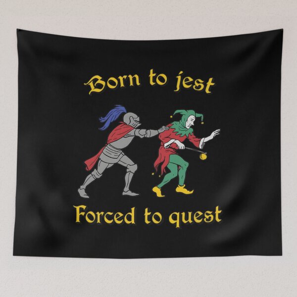 Item preview, Born to Jest Forced to Quest Medieval Jester Meme Funny Fantasy DnD RPG Humor designed and sold by cozygamerstore.