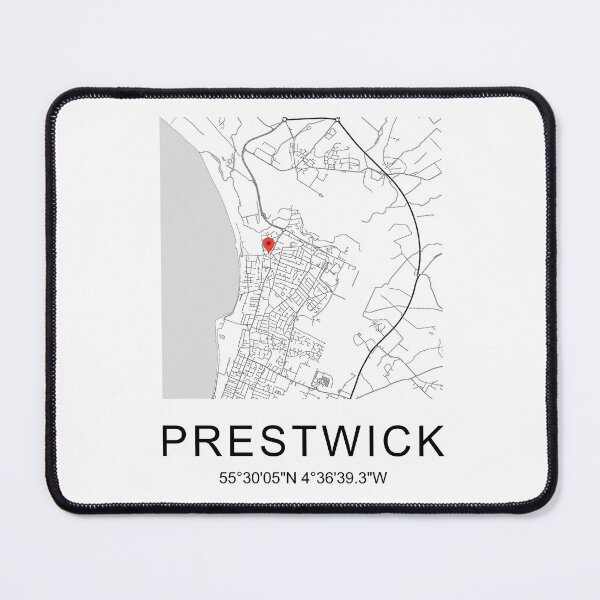 Item preview, Prestwick Map Scottish Ayrshire Town Coordinates Souvenir designed and sold by Loom on the Loch.