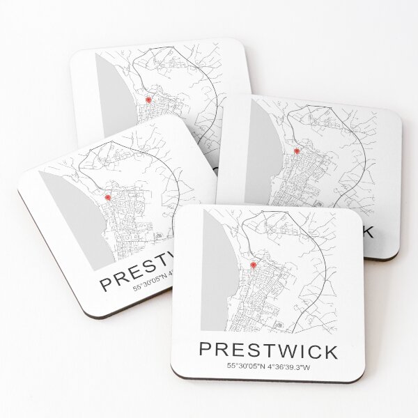 Item preview, Prestwick Map Scottish Ayrshire Town Coordinates Souvenir designed and sold by Loom on the Loch.