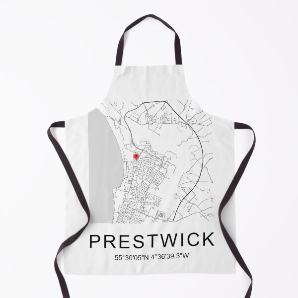 Item preview, Prestwick Map Scottish Ayrshire Town Coordinates Souvenir designed and sold by Loom on the Loch.